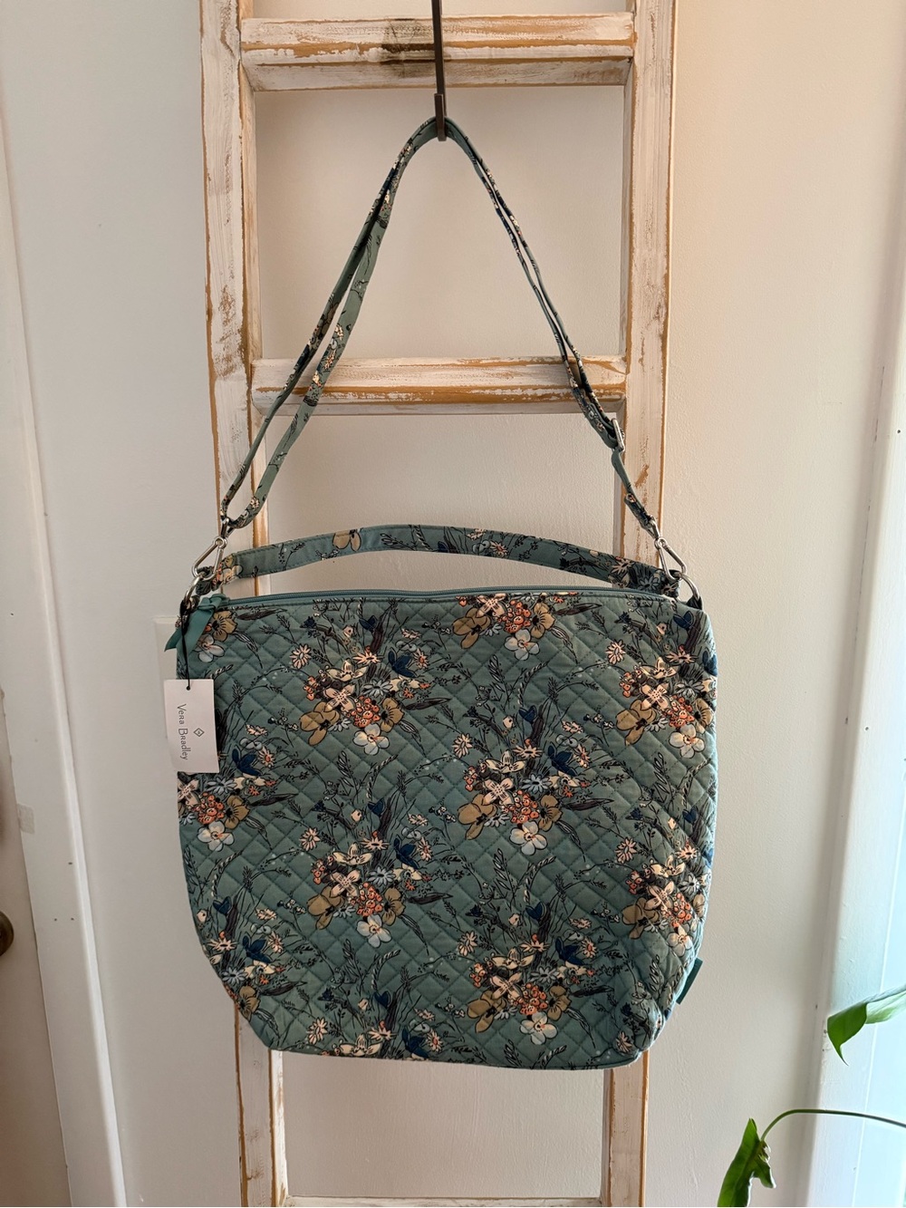 NWT Vera Bradley Oversize Hobo Shoulder Bag - Sunlit Garden Sage